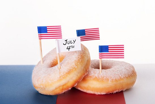 Donuts with Flags and July 4th